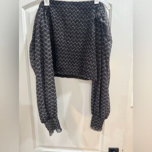 Anthropologie Black and White Patterned Blouse